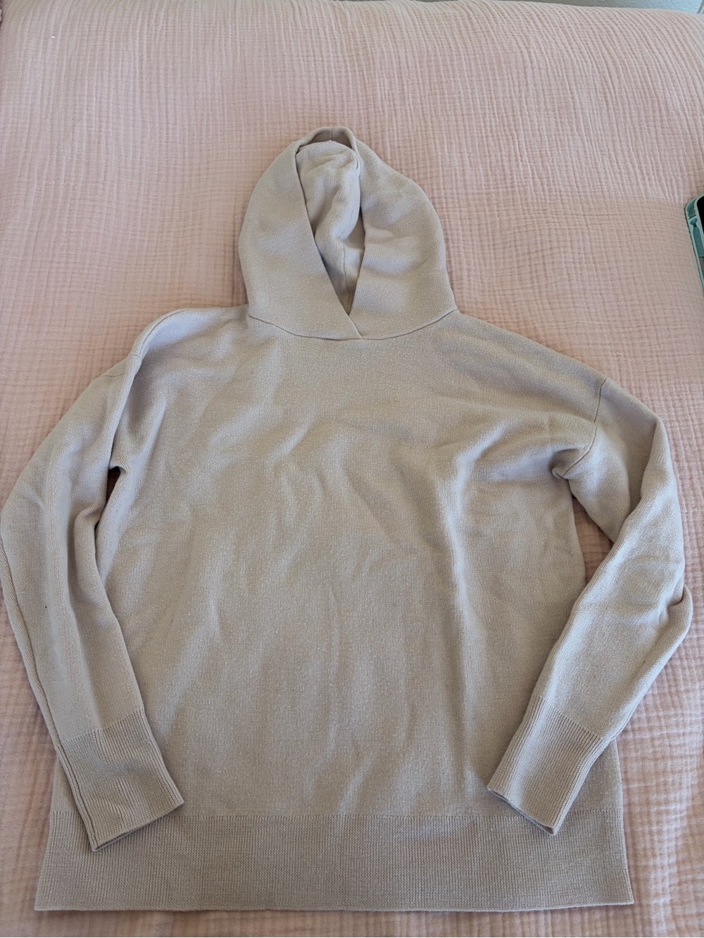 Magaschoni Woman’s Hooded Knit Sweater in Light Pink